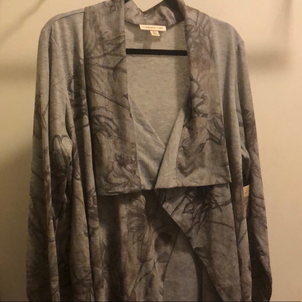 Coldwater Creek lily printed cardigan. NEVER WORN